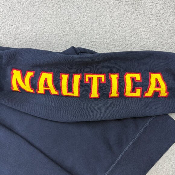 Nautica Lil Yachty Hoodie Mens Small S Navy Blue Sailing Team Fleece Sweatshirt - Picture 6 of 11